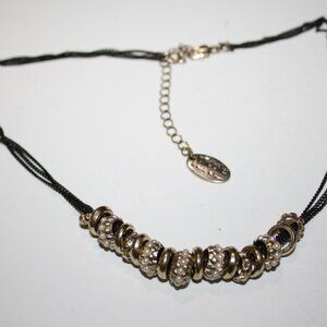 🖤 Nicole by Nicole Miller Black & Gold Pearl Necklace · 18–21" · Designer Drama
